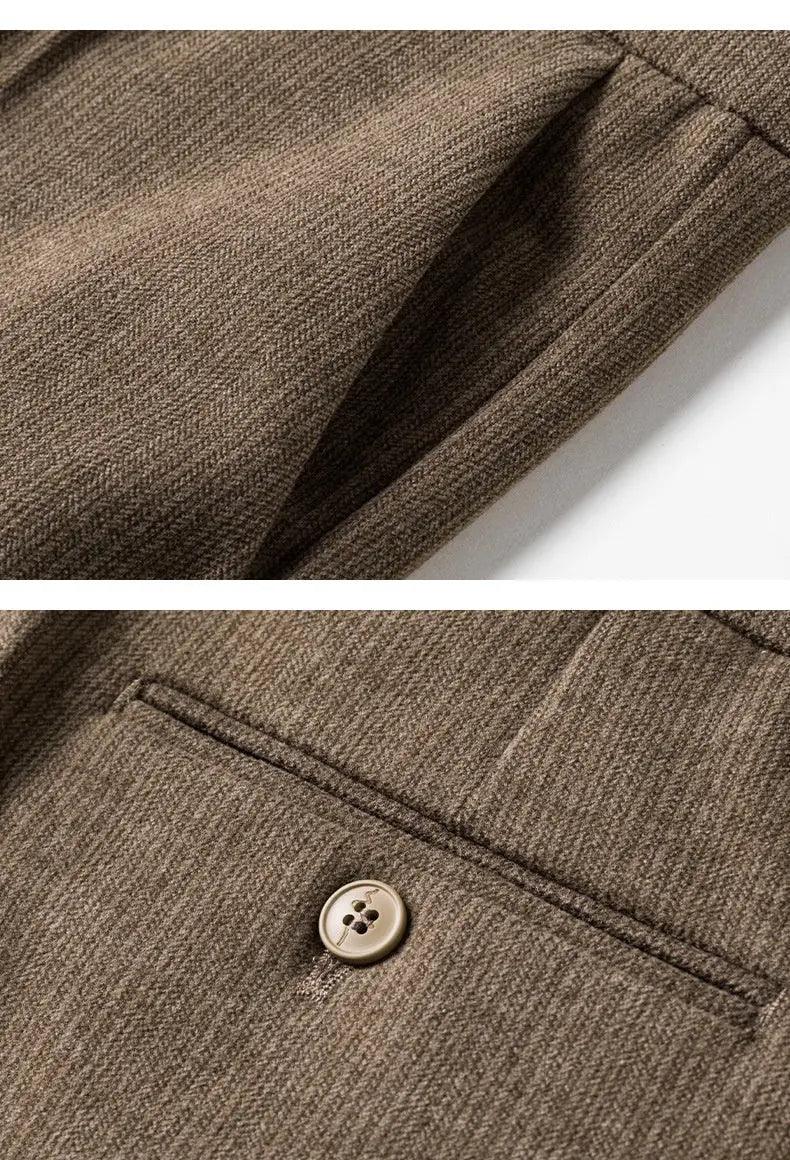 Woolen Men's Casual Stretch Suit Pants - MRC STORE