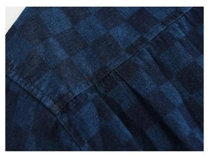 Men's Plaid Casual Denim Shirt - MRC STORE