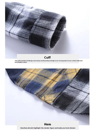 Plaid Long Sleeve Cardigan - MRC STORE