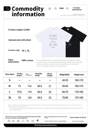 Every Thing Will  Be Ok Casual print T-shirt - MRC STORE