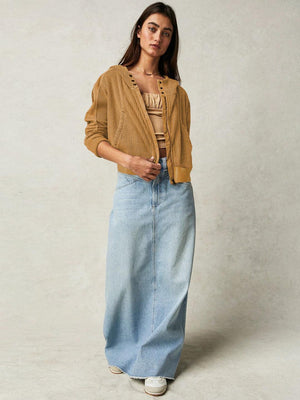 Patchwork Zipper Cardigan - MRC STORE