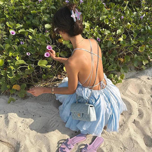 Elegant Backless Lace-Up Skirt - MRC STORE