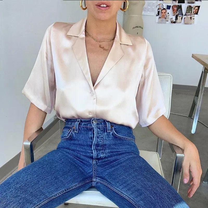 Luxurious Silk Satin Shirt - MRC STORE