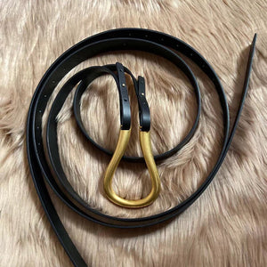 Women’s Leather Belt - Retro Gold Copper Buckle My Store  22.44