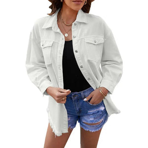 Denim Lapel Top - MRC STORE