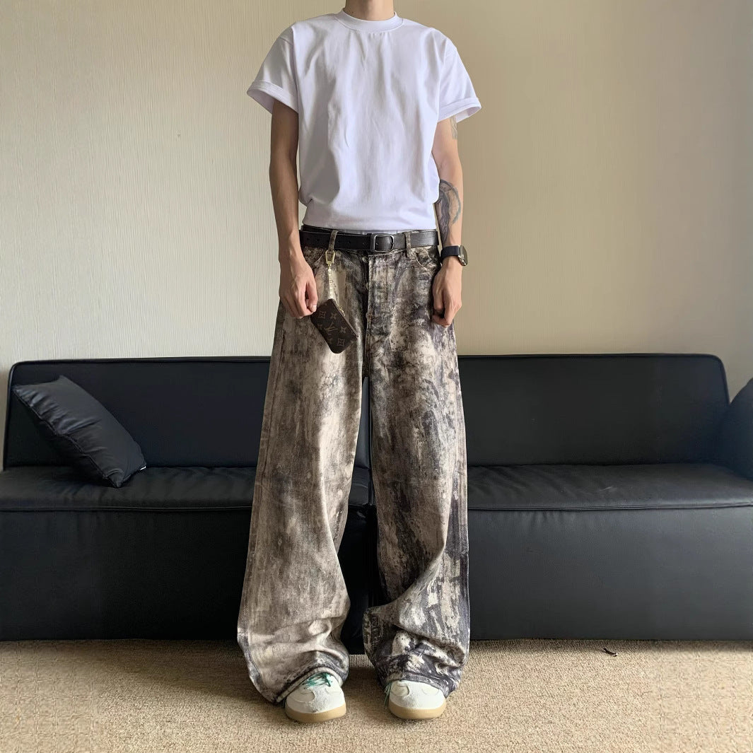 Vintage 3D Camo Print Denim Pants MRC STORE