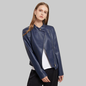 Slim Fit PU Leather Coat - MRC STORE