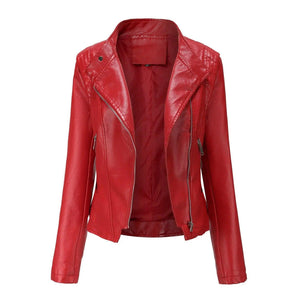 Slim Fit PU Leather Coat - MRC STORE