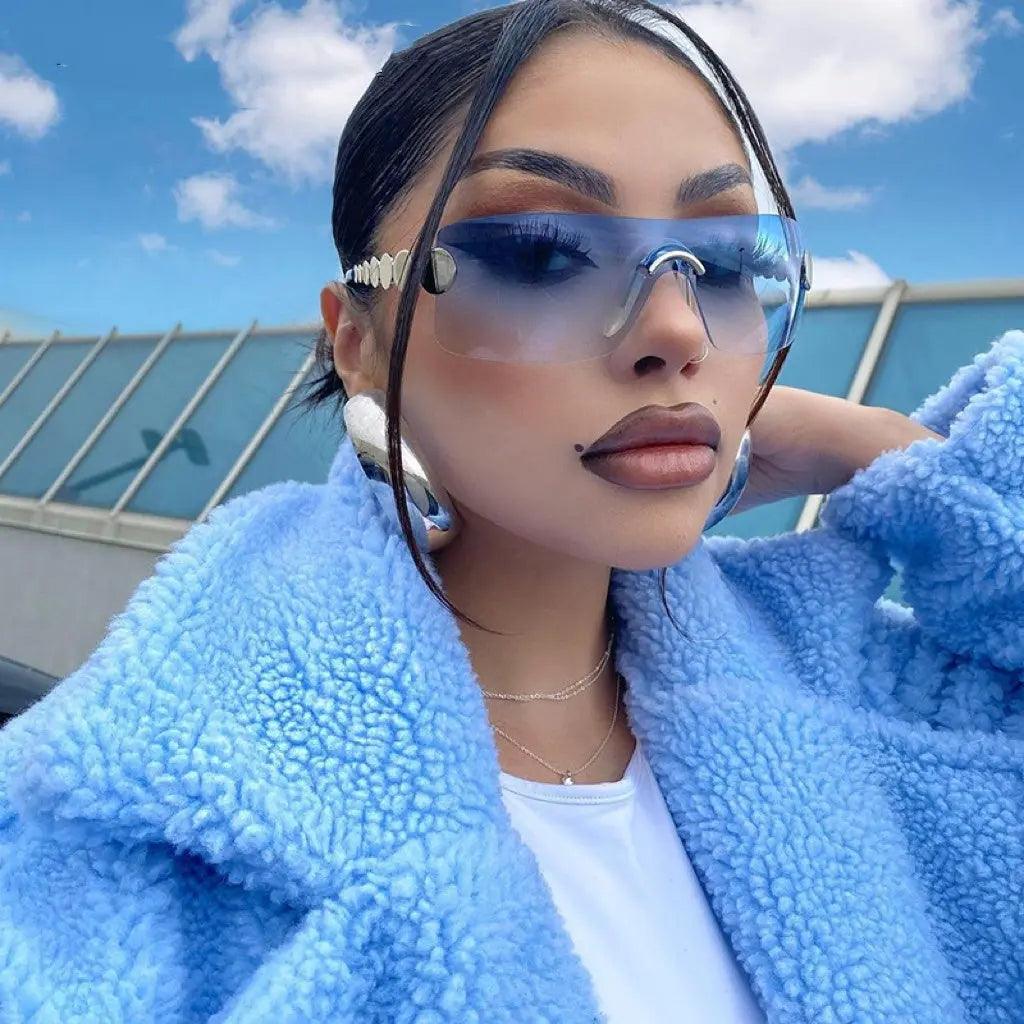 One Piece Rimless Outdoor Sunscreen Sunglasses - MRC STORE