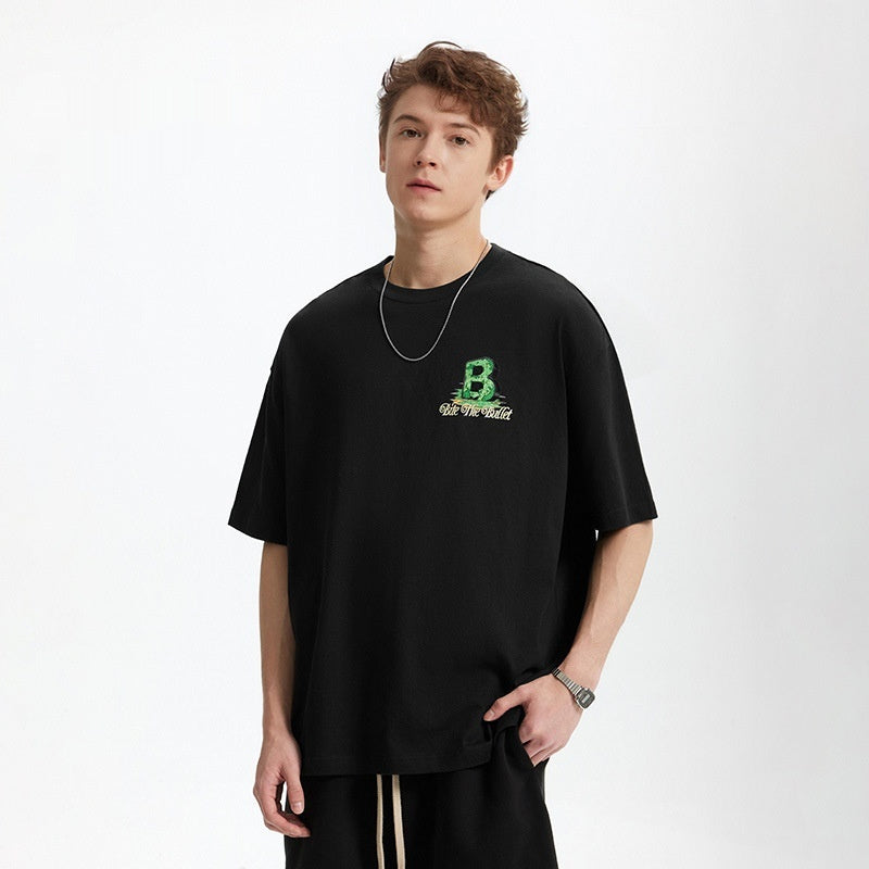 Men’s Printed T-Shirt - Letter B Loose My Store