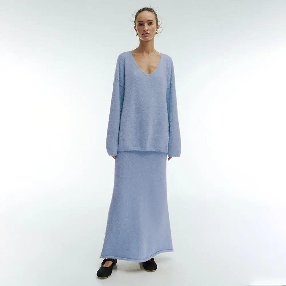 V-Neck Sweater Suit - MRC STORE