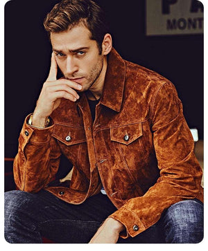 Men’s Leather Jacket - Pig Skin Brown - MRC STORE