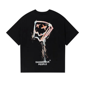 Loose Splash-Ink Paper Bag Graphic Tee - MRC STORE