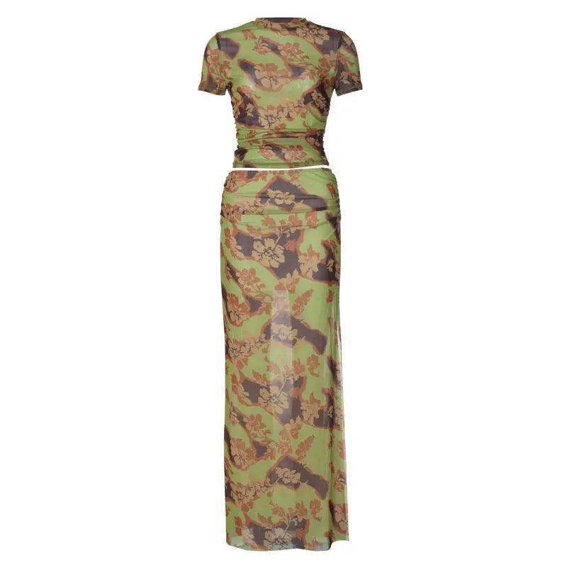 Elegant Floral Mesh Dress - MRC STORE