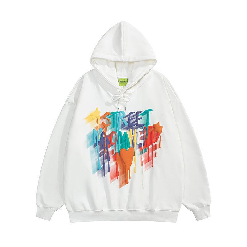 Couple Loose Long Sleeved Hooded Sweatshirt - MRC STORE