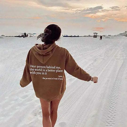 Letter Print Casual Hoodie - MRC STORE