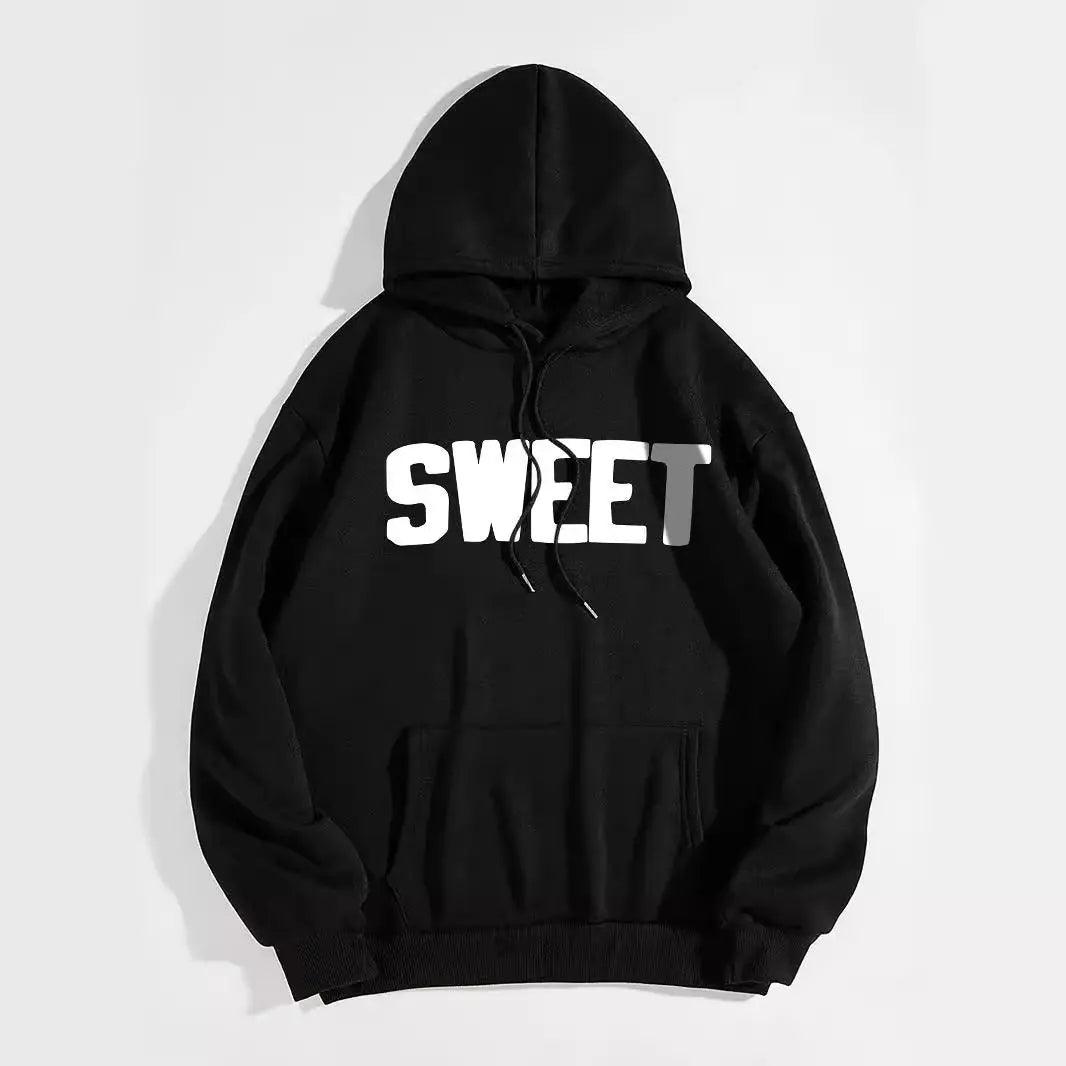 Letter Print Kangaroo Hoodie - MRC STORE