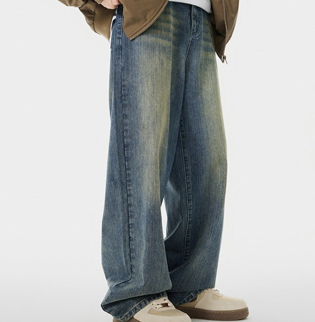 Men’s Loose Jeans - Washed-Out Ginger Blue My Store