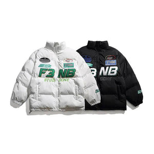 Solid Color Racing Embroidered Jacket - MRC STORE