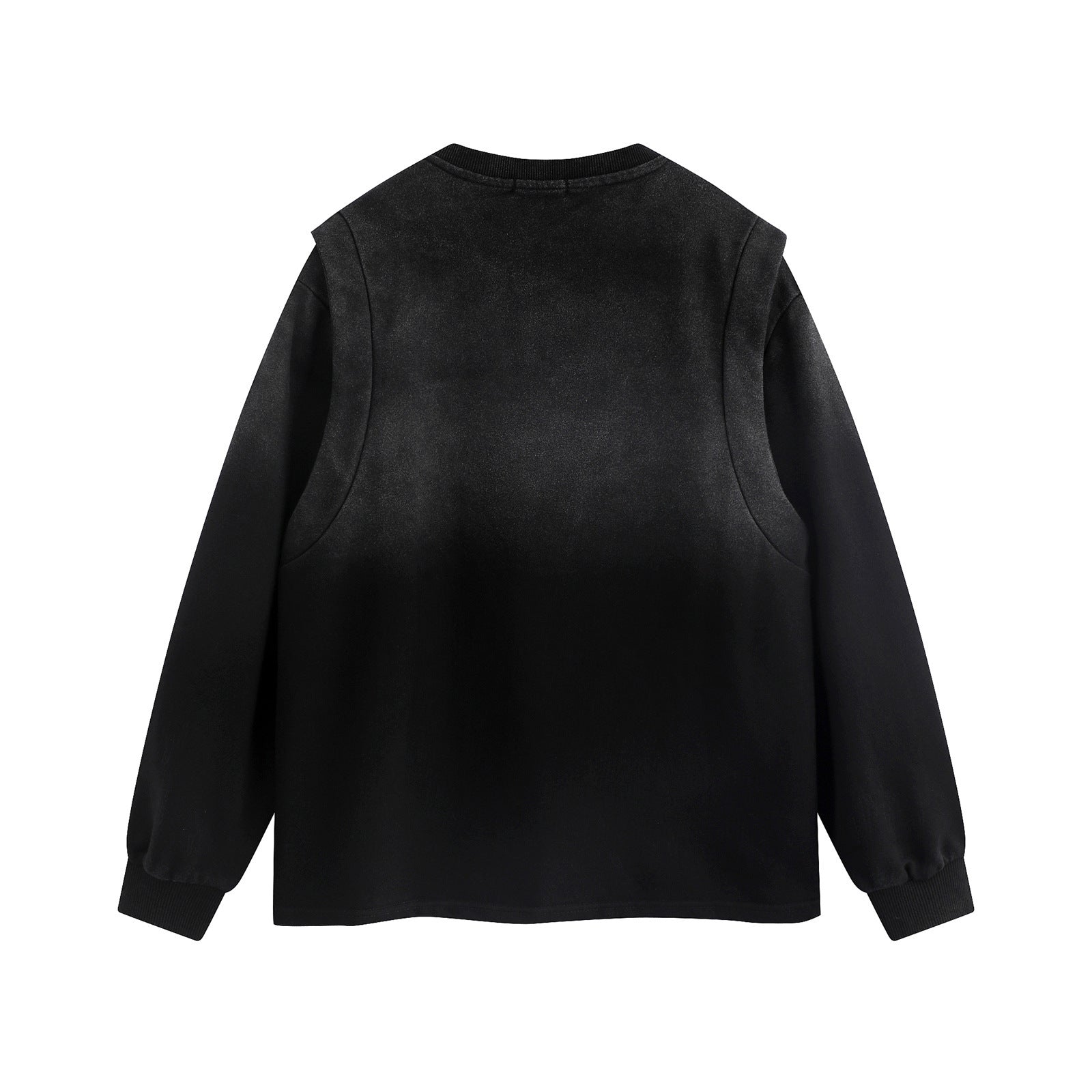 High Street Washed Distressed Embroidered Round Neck Sweater MRC STORE
