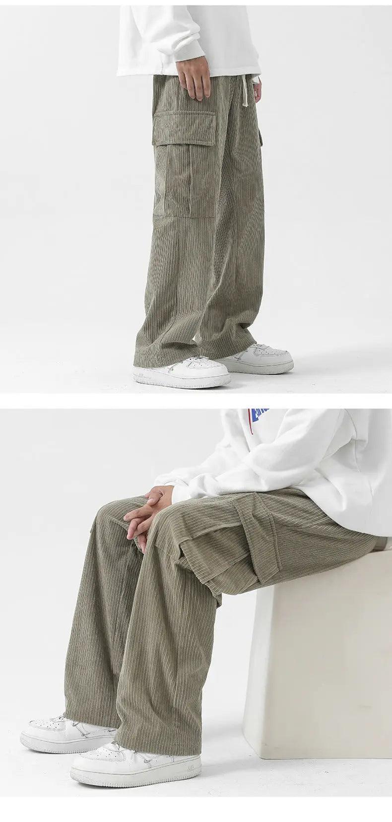 Loose Corduroy Cargo Pants - MRC STORE
