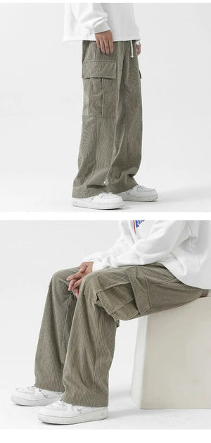 Loose Corduroy Cargo Pants - MRC STORE
