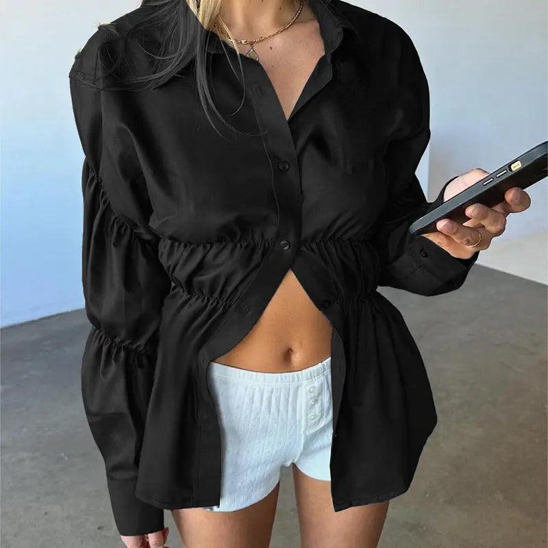 Pleated Button Top - MRC STORE