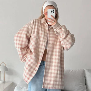 Plaid Loose Fashion Coat - MRC STORE
