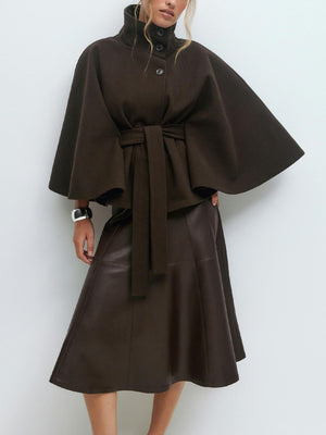 Solid Color Stand-Collar Trench Coat MRC STORE