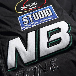 Solid Color Racing Embroidered Jacket - MRC STORE