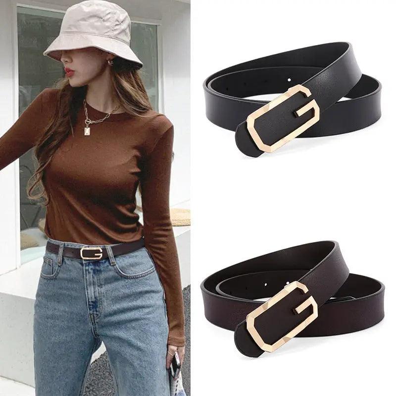 Genuine Leather Simple Smooth Buckle - MRC STORE