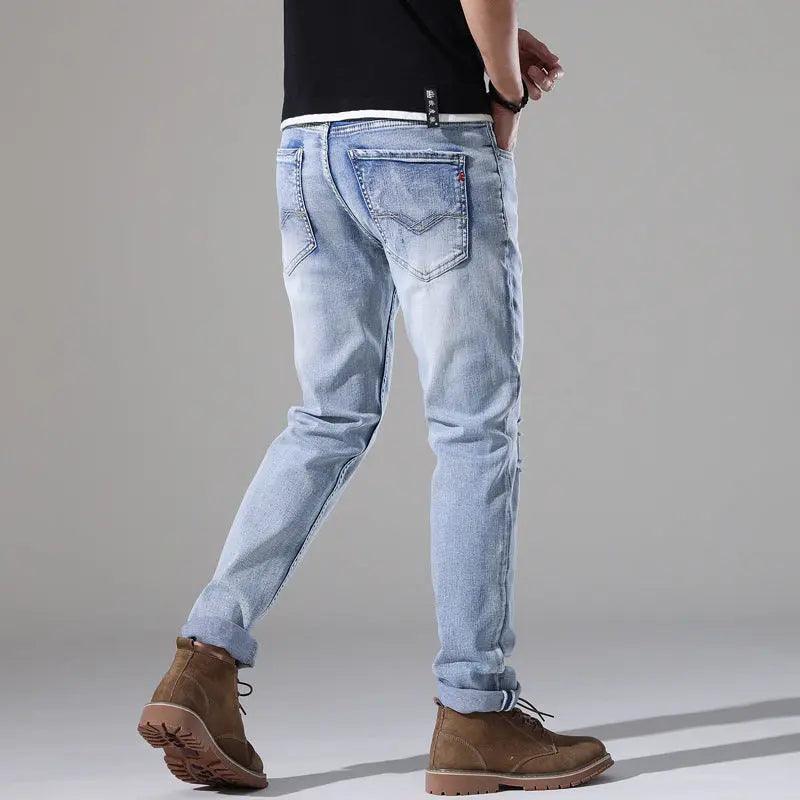 Slim fit Ripped White Jeans - MRC STORE