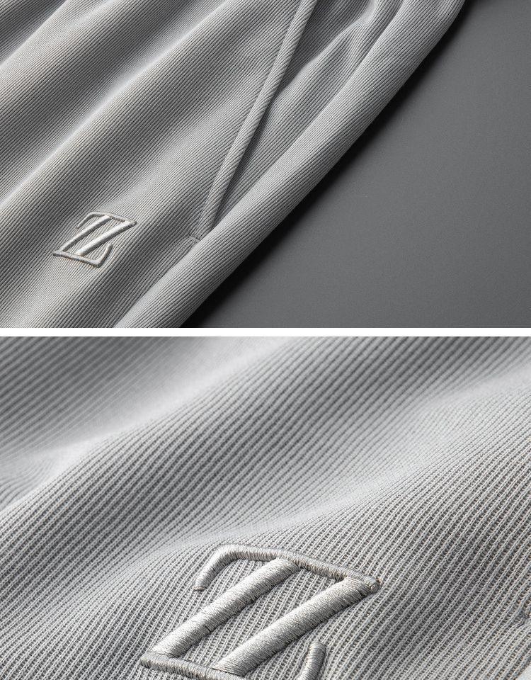 Embroidered Sports Style Casual Pants with ZZ Letters - MRC STORE
