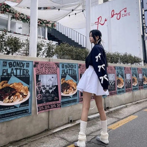 Loose Bow Lantern Sleeve Sweater - MRC STORE