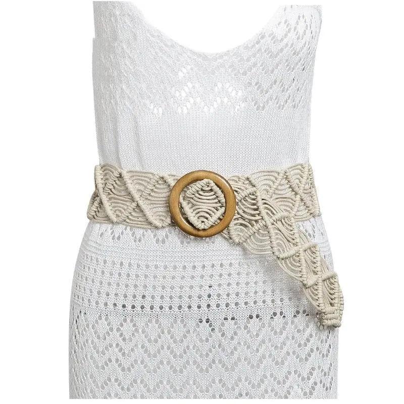 Vintage Woven Wooden Buckle Belt - MRC STORE
