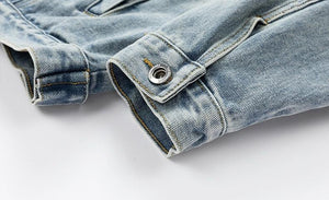 Men's Retro Loose Denim Jacket – Trendy Acetate Fiber Jacket for Casual Wear - MRC STORE