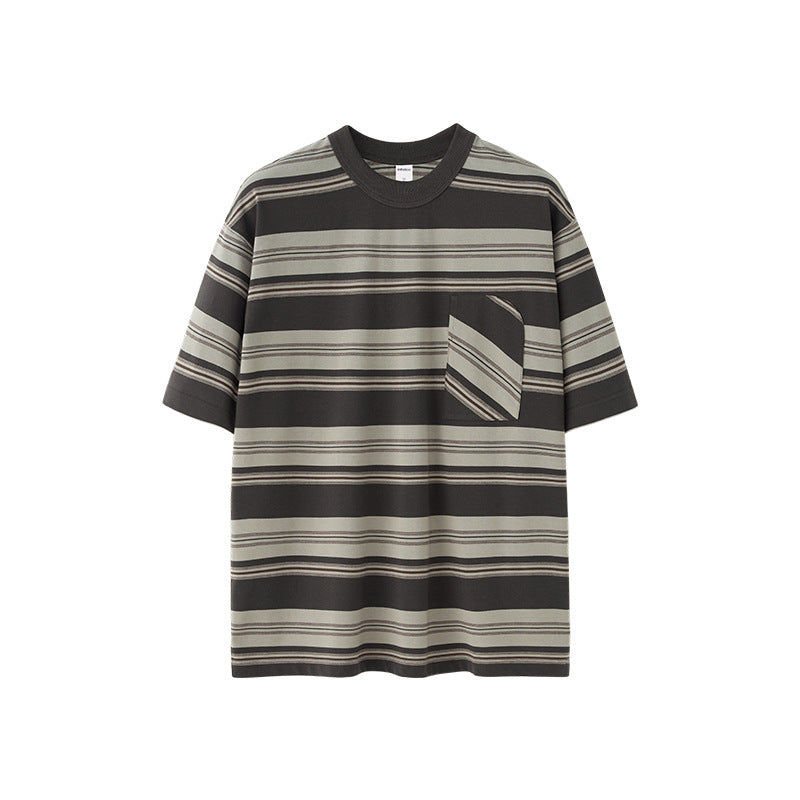 Unisex Striped T-Shirt - Loose Pocket Style My Store  25.70