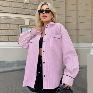 Striped Loose Shirt - MRC STORE