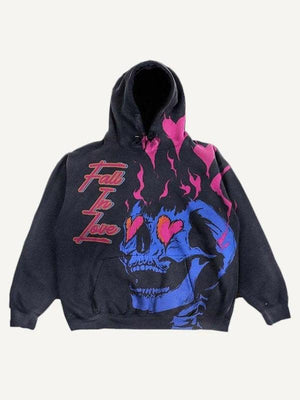 Colorblock Skull Print Pocket 3D Hoodie - Multiple Colors - MRC STORE