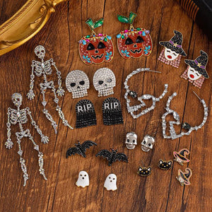 Halloween Skull Earrings Stud – Spooky Style for Women - MRC STORE