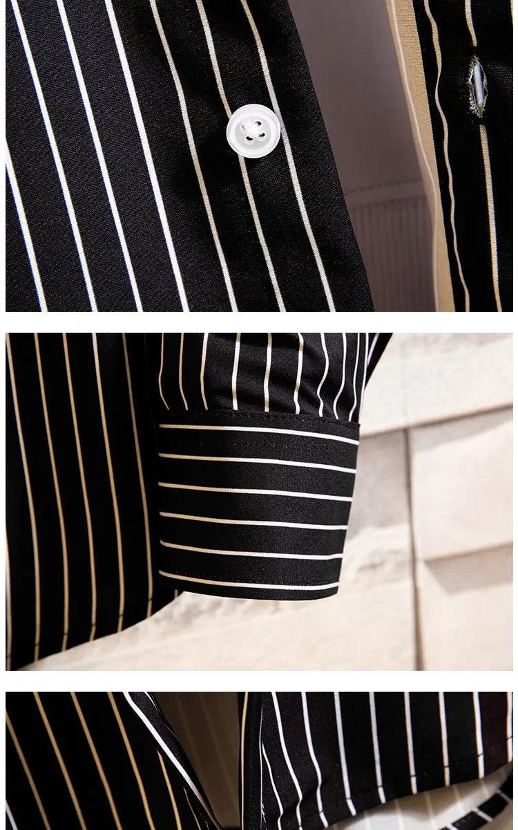 Slim Striped Cardigan Shirt - MRC STORE
