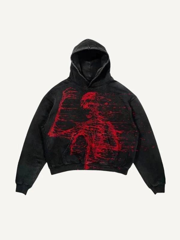 Colorblock Skull Print Pocket 3D Hoodie - Multiple Colors - MRC STORE