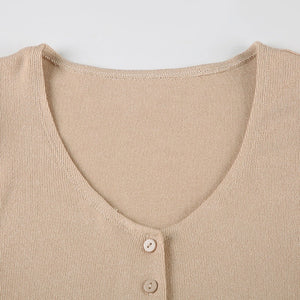 French Romantic Girl Style Base Breasted Knitted Dress - A-Line Skirt My Store