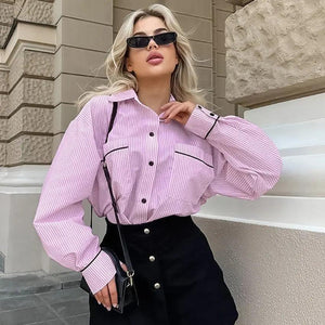 Striped Loose Shirt - MRC STORE