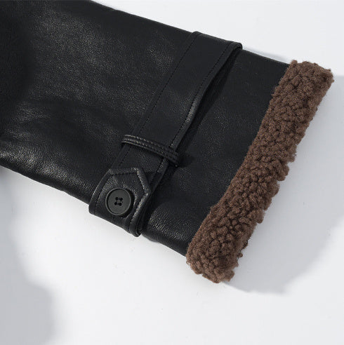 Short Flared Fur-Lined Coat with Collar MRC STORE