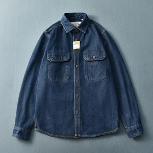 Washed Blue Retro Denim Jacket - MRC STORE
