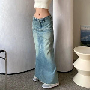 Slimming Denim Fishtail Skirt - MRC STORE
