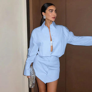 Slim Fit Sheath Shirt Dress - MRC STORE