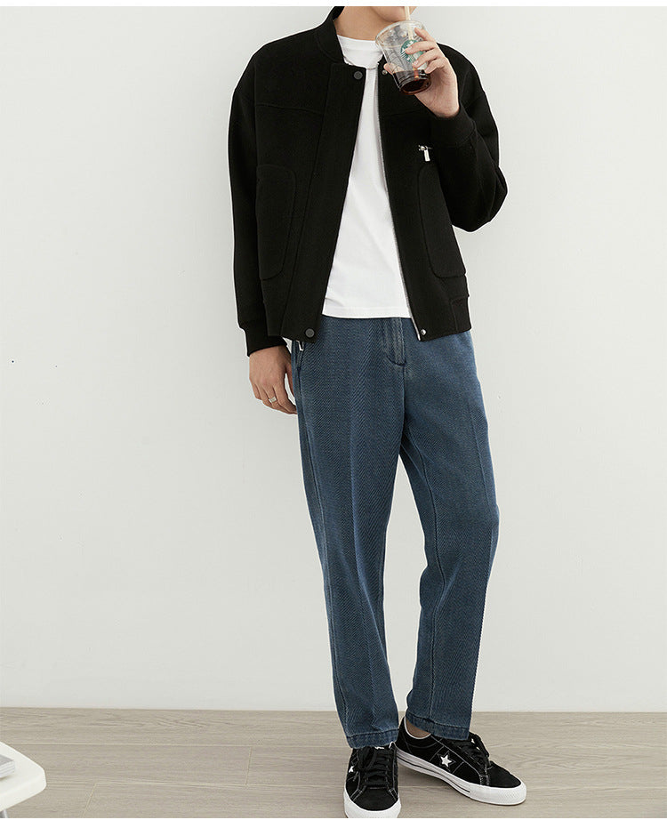 Men’s Woolen Coat - Short Baseball Style My Store