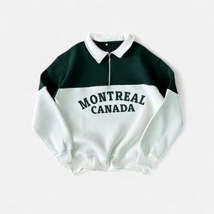 Sweatshirt with 'Montreal Canada' text on a white background